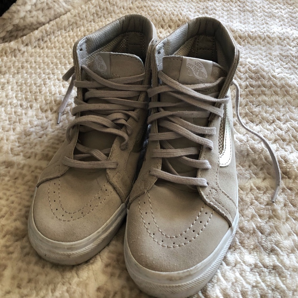 Champagne Leather Vans high tops